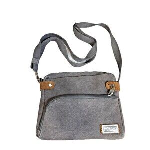 Travelon Anti-Theft Heritage Small Pewter Gray Crossbody Bag Secure Travel